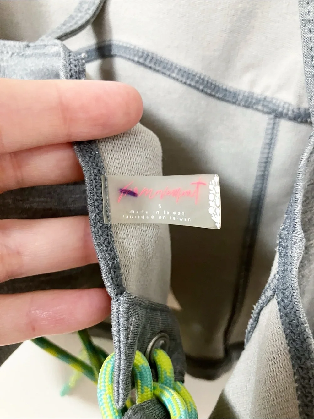 Free People | Gray Tie Back Tank Top S Athletic Gym Sporty Workout Y2K